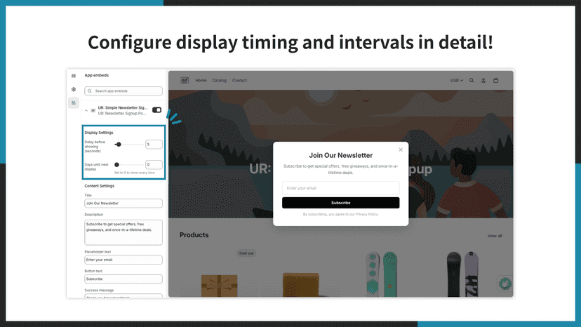 Configure display timing and intervals in detail!