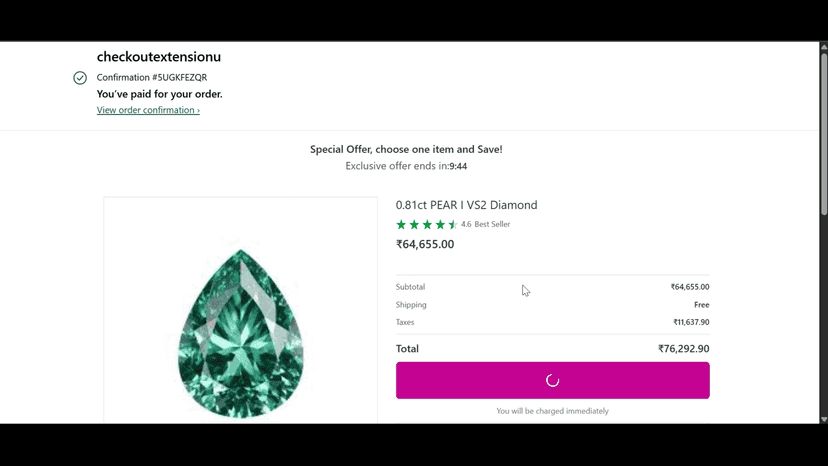 Post purchase page