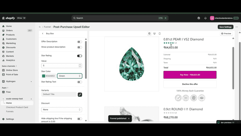 Customizing post purchase page