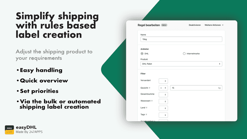 Simplify the shipping with rule based label creation