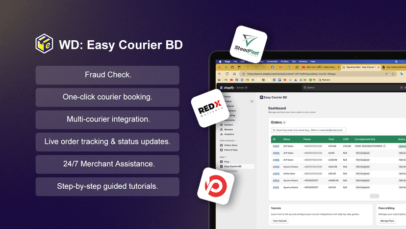 All Courier Integration | WD: Easy Courier BD