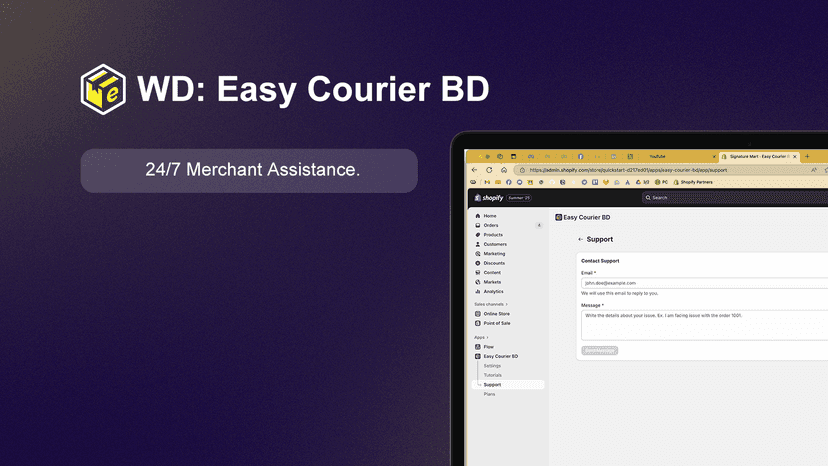 24/7 Merchant Support | WD: Easy Courier BD