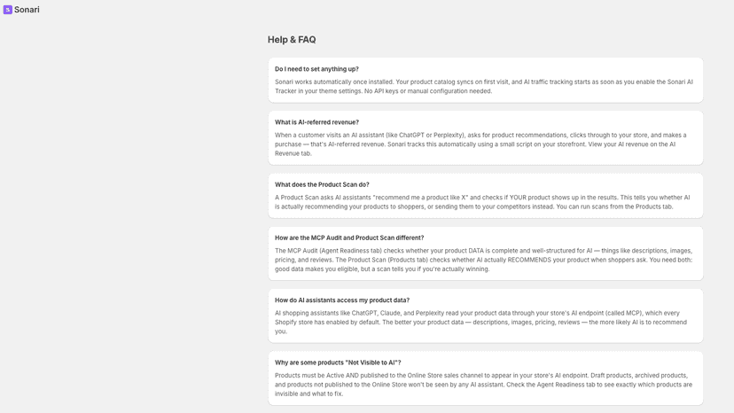 FAQ page to help with feature understanding