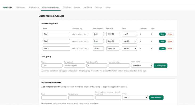 Customer Groups