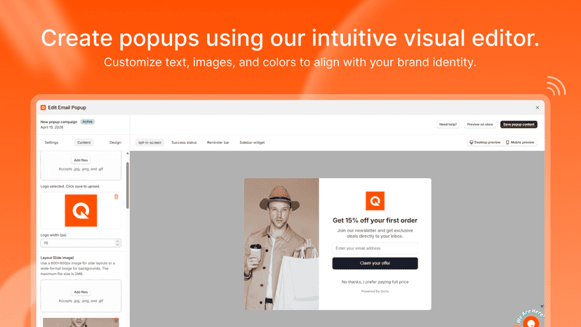 Interactive Popups & Email Capture by Qorix.