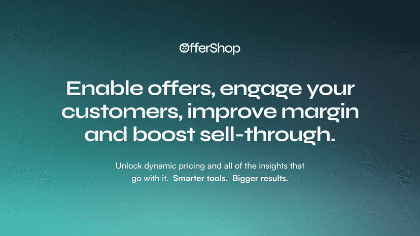Cover image with green to blue gradient, OfferShop logo and text