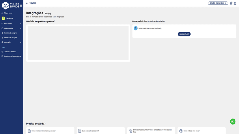 Integração Shopify