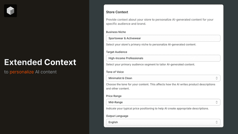 extended shop context for personalized content