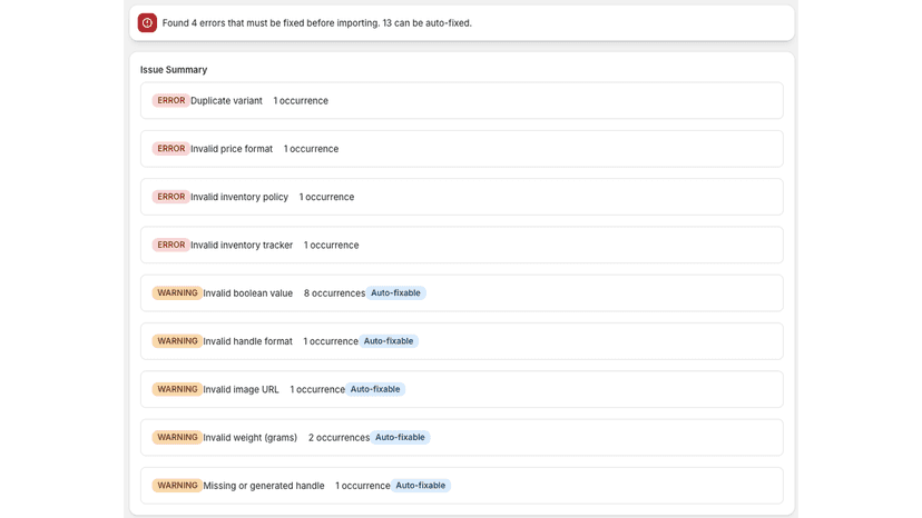 Recent uploads list showing file status, row count, and error su