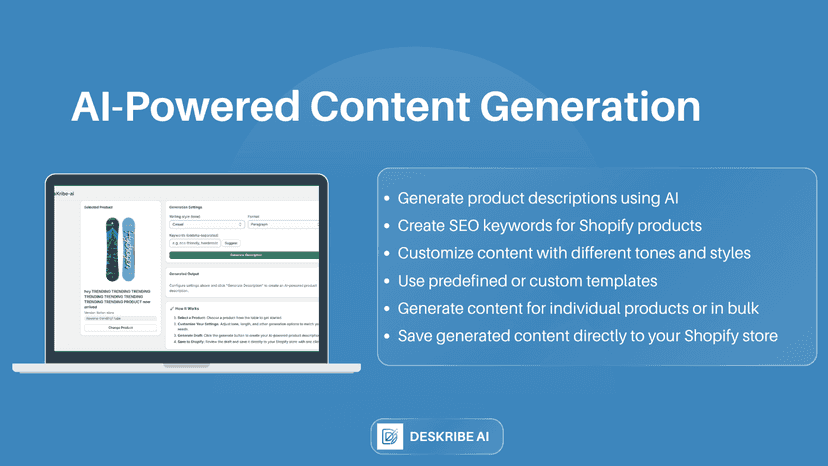 AI powered description generation