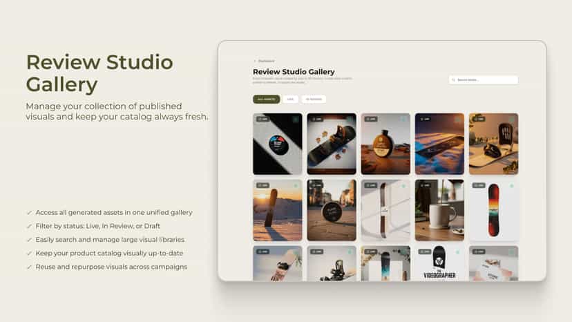 Manage published AI visuals to keep your store catalog fresh.