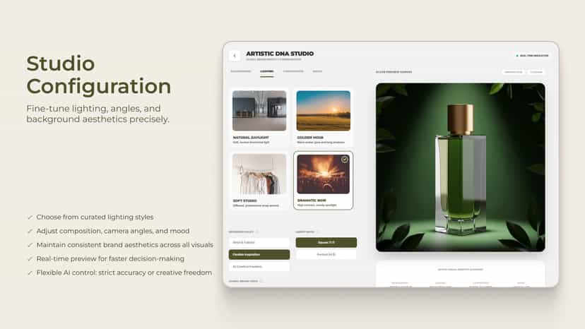 Configure custom backgrounds and lighting for your style rules.