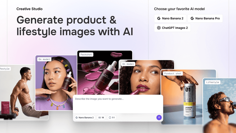 AI-generated product and lifestyle photos in Creative Studio