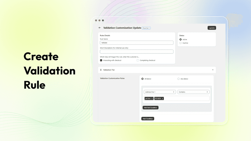 Create validation rule