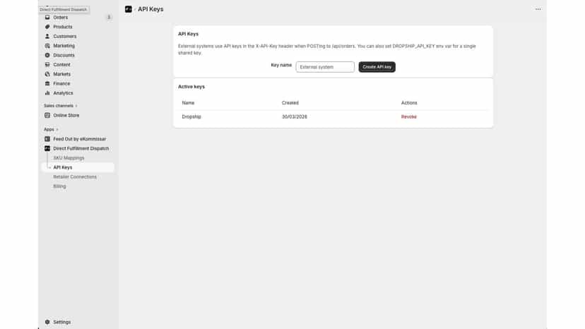 Connects to send fulfillment webhook to reseller