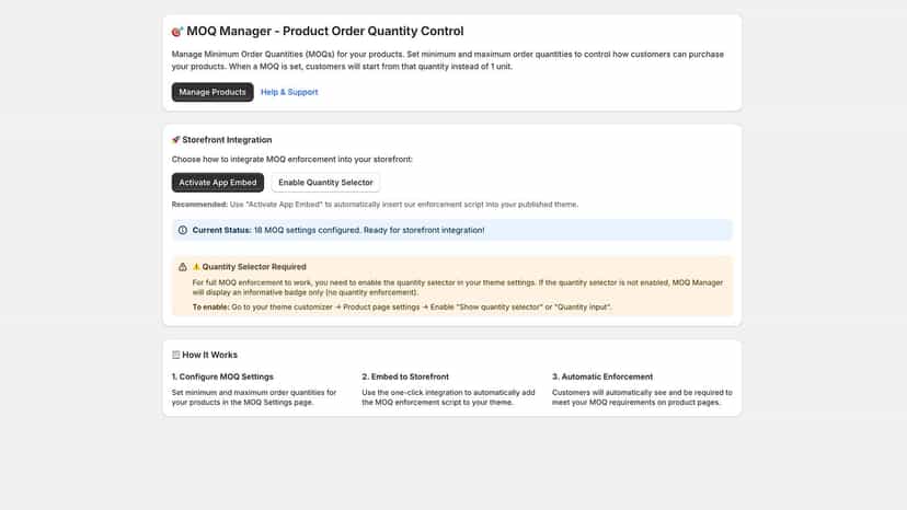 Storefront integration and app embed activation