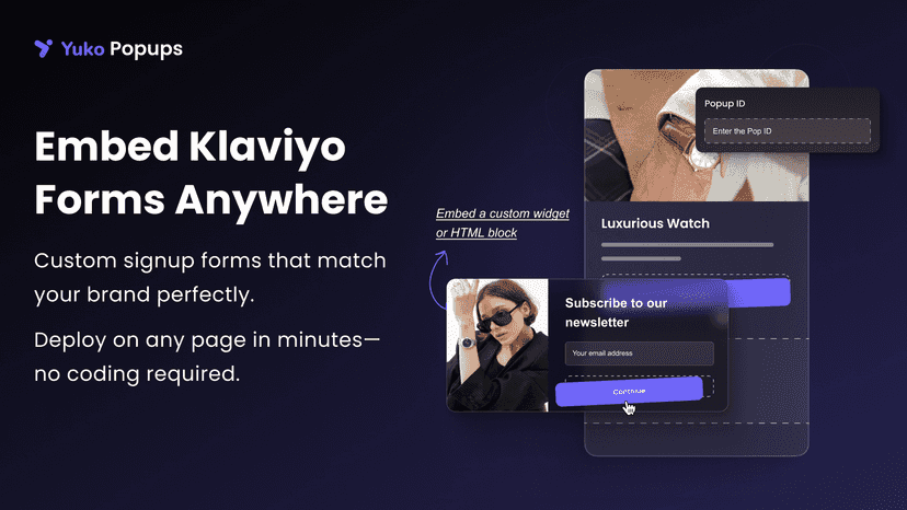 Newsletter Subscription Forms for Klaviyo