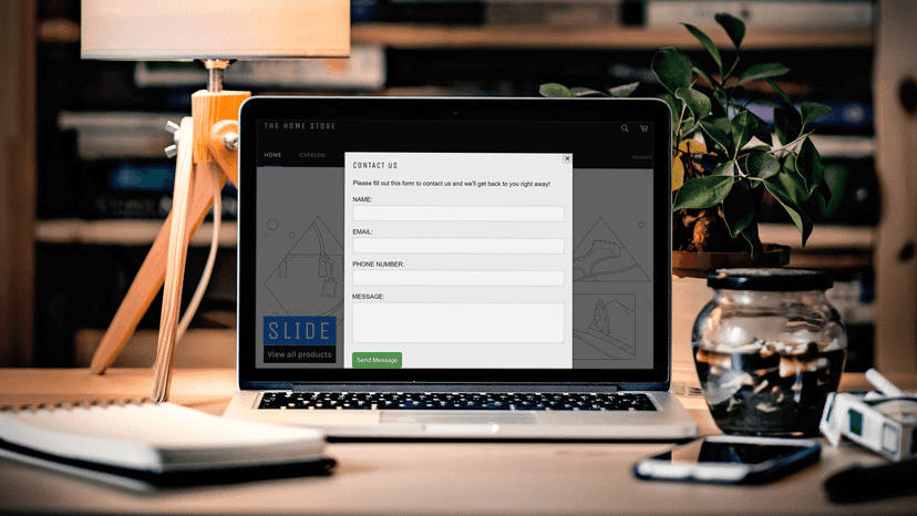 Example Contact Form on Desktop