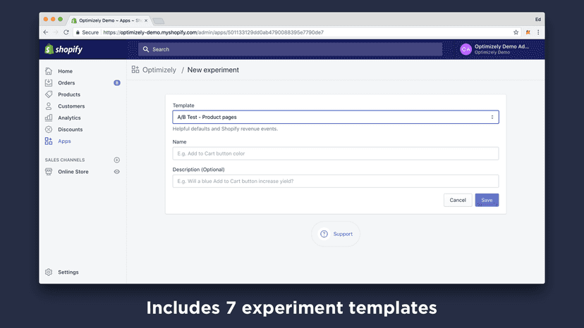 Includes 7 experiment templates