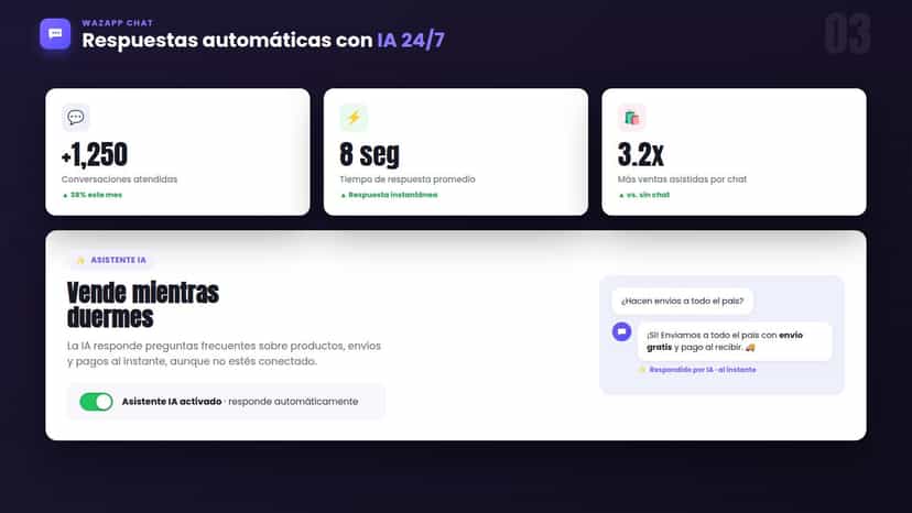 Chat de Wazapp en la tienda respondiendo a un cliente