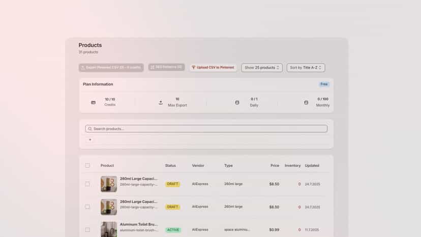 Filter products and SEO Optimize them for Pinterest in 1-Click