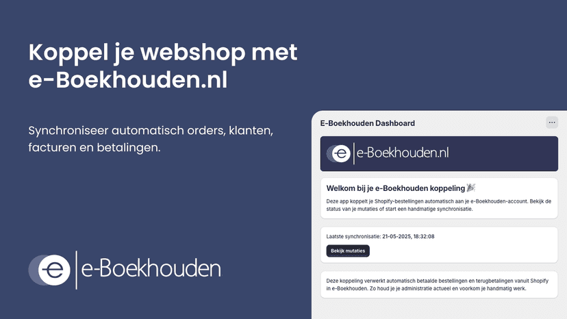 Shopify e-boekhouden koppeling