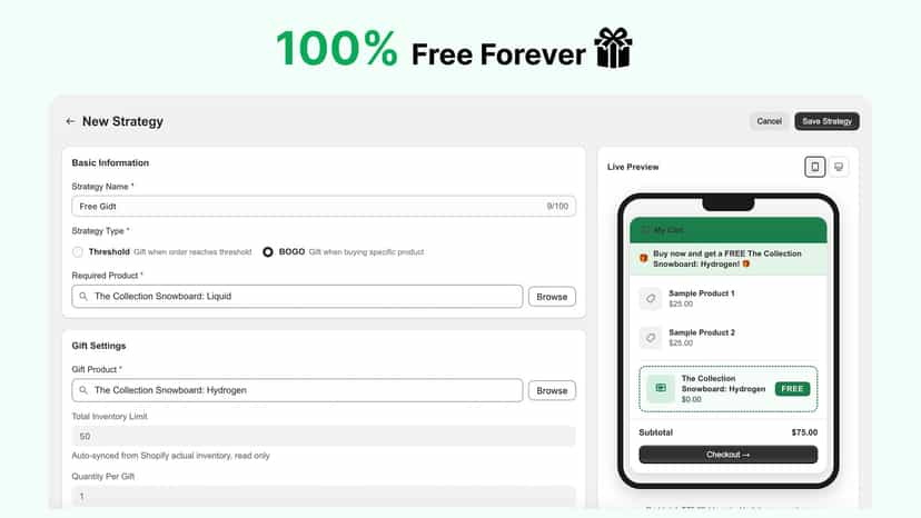 100% Free Forever