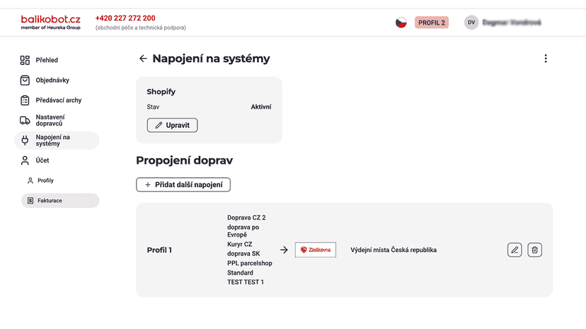 Connecting systems and mapping carrier services