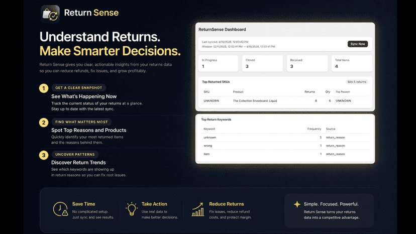 An app that helps you spot return trends, top reasons & products