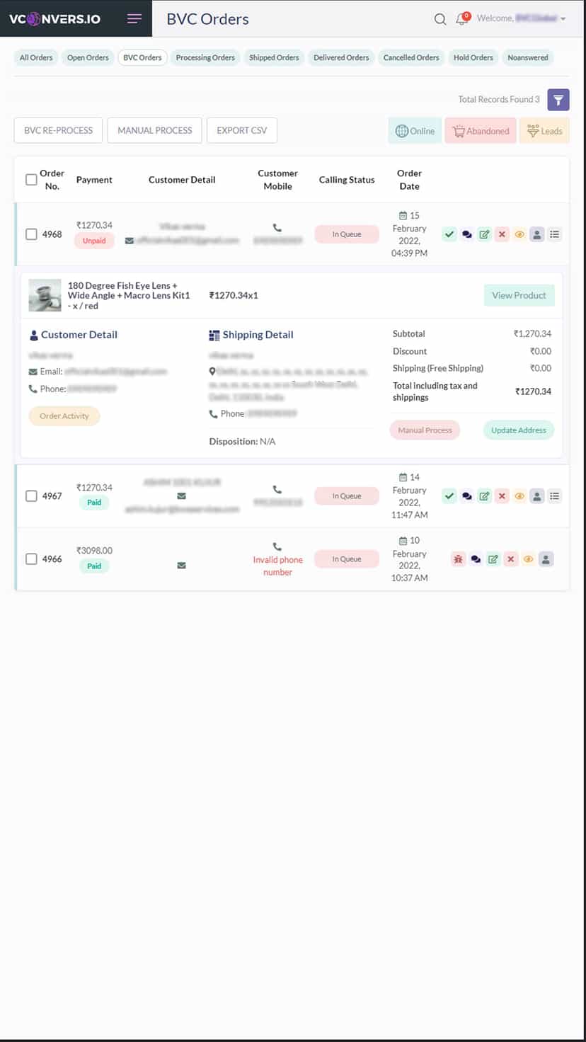 App Order Details