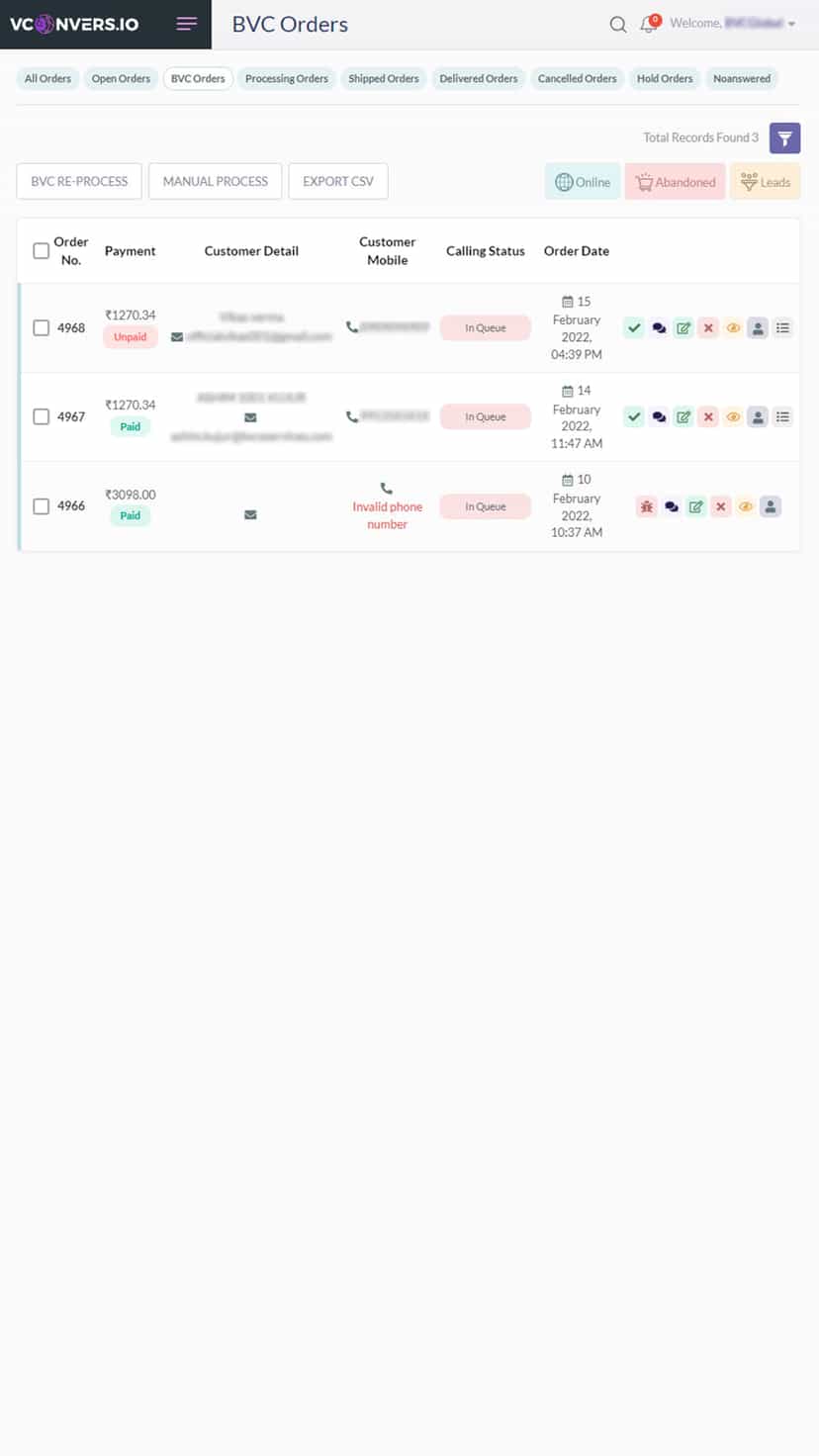 App Order Listing