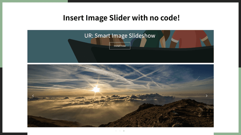Insert Image Slider with no code.