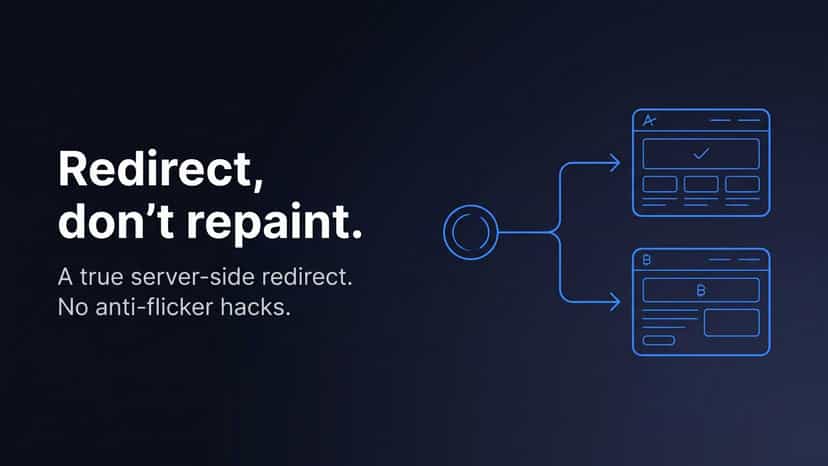 ServerSideSplitter: one URL routed server-side to two A/B pages