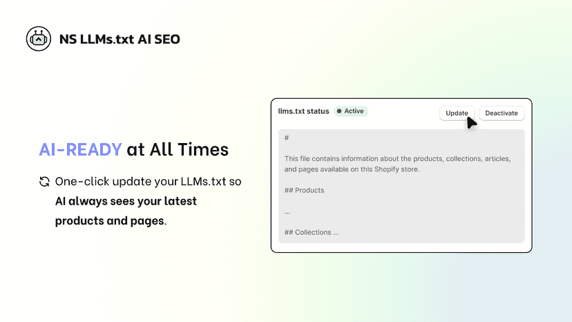 One-click update your LLMs.txt to let AI see your latest content