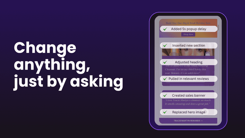 Change anything on the landing page just by asking