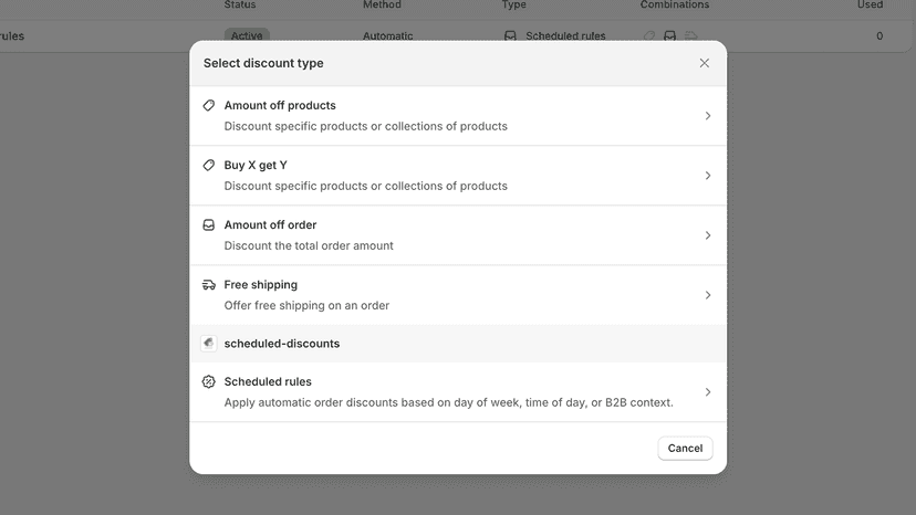 New discount type with flexible scheduling settings