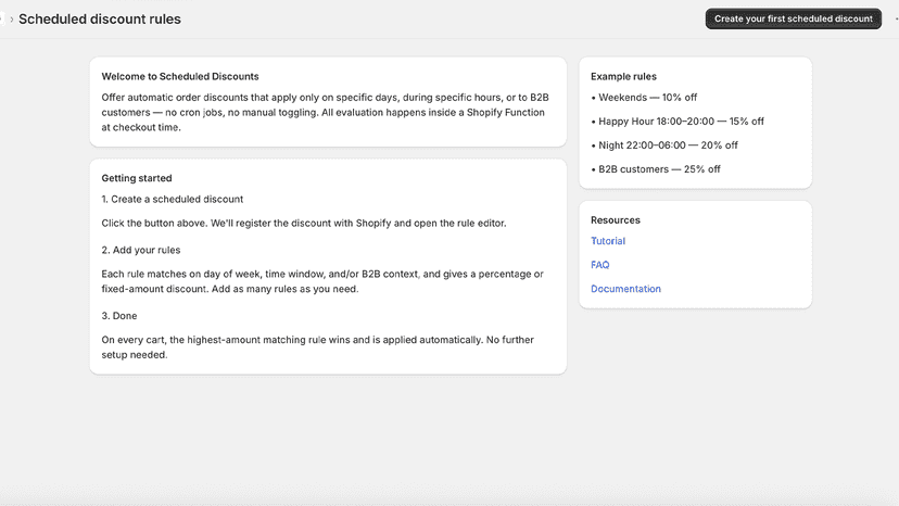 Automate your discounts with simple time-based rules