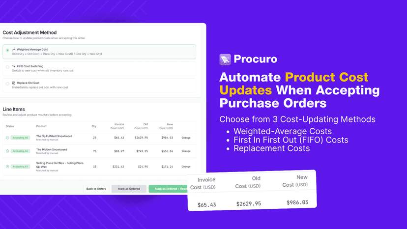 Automate Product Cost Updates When Accepting Purchase Orders