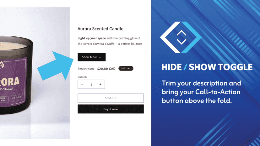 Trim your description and bring your Buy button abov