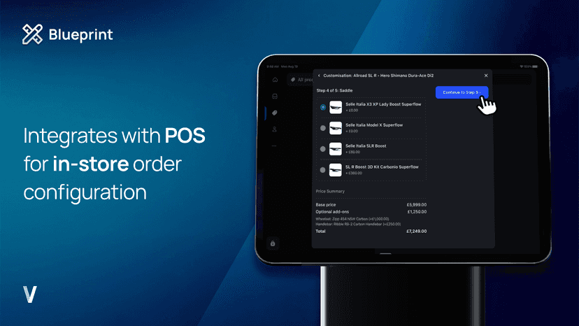 Integrates with POS for in-store order configuration