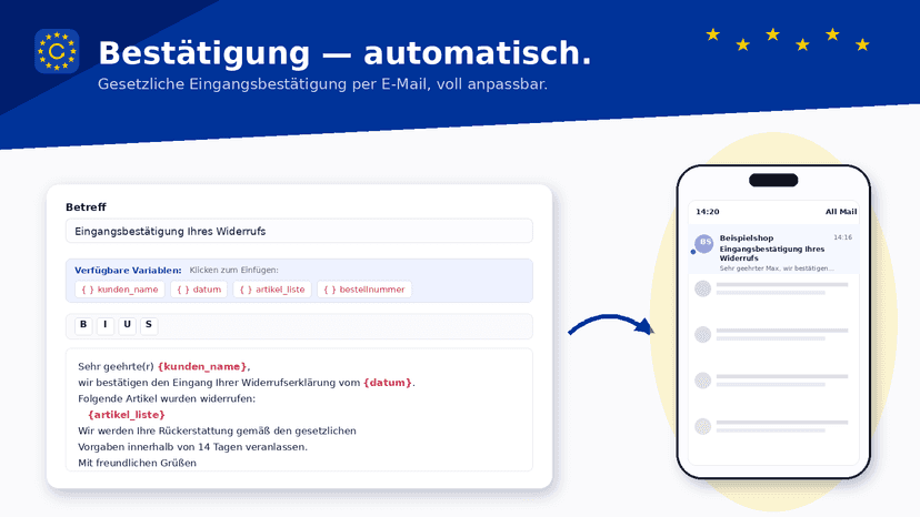 Automatische Eingangsbestätigung per E-Mail mit Variablen