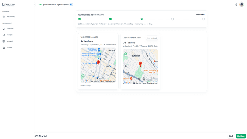 Merchant sets the warehouse location so the platform can assign