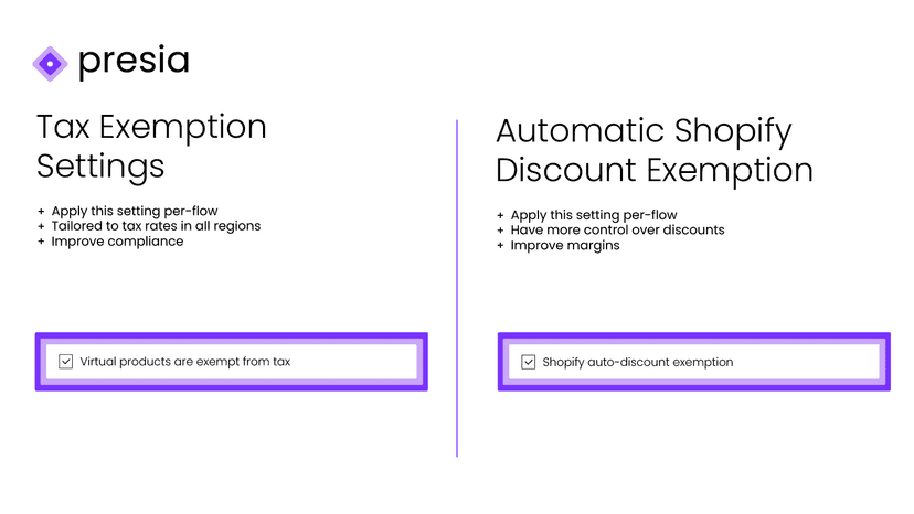 Tax exemption and Shopify auto discount exemption