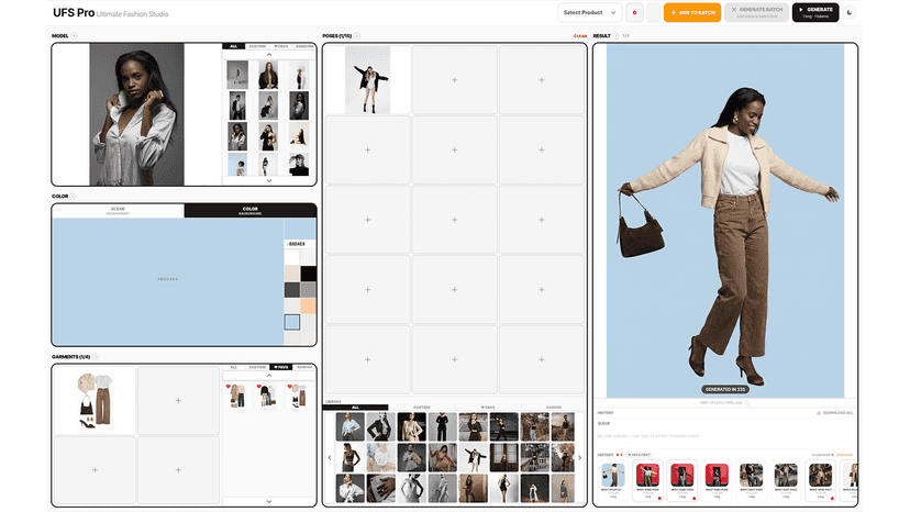 Interface showing solid color background scenerio.