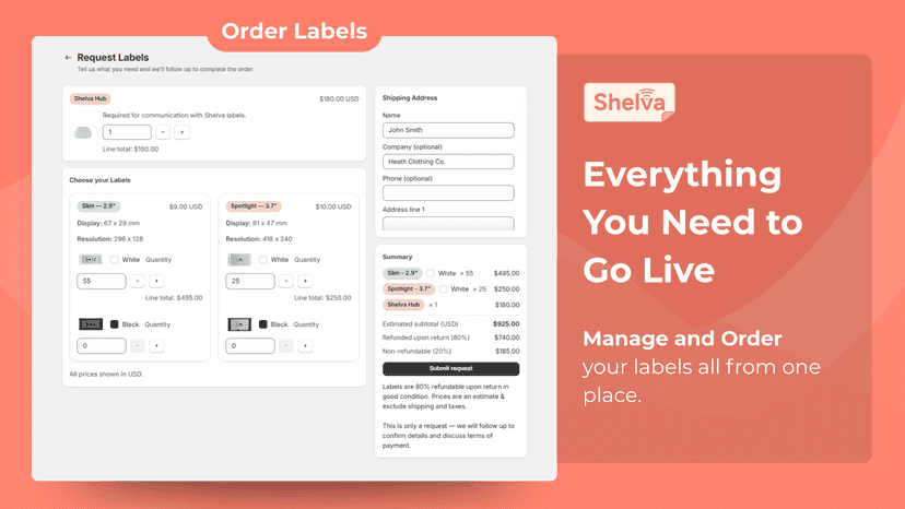 Manage and Order your labels all from one place.