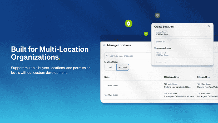 Support multiple buyers, users and locations.