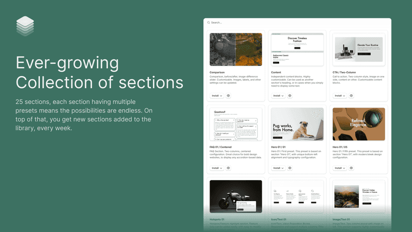LoTS: Ever-growing collection of sections