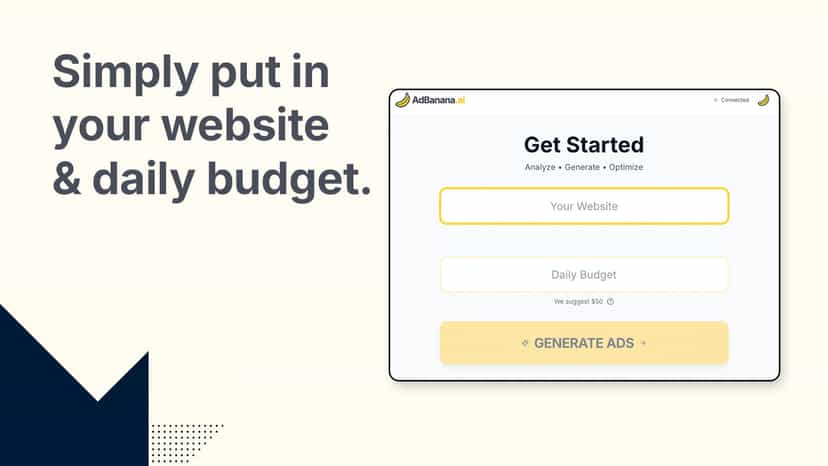 Shows UI for ad generation.