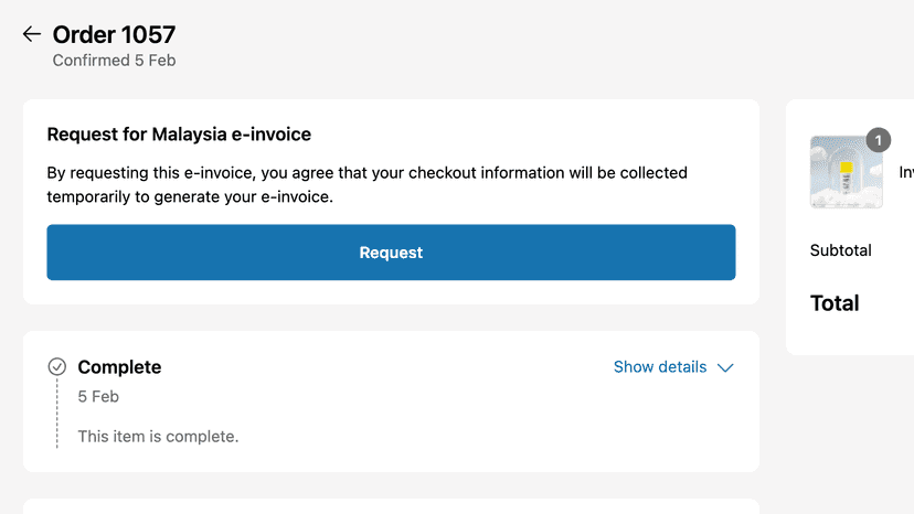 Customers can request by themselves in order detail page.