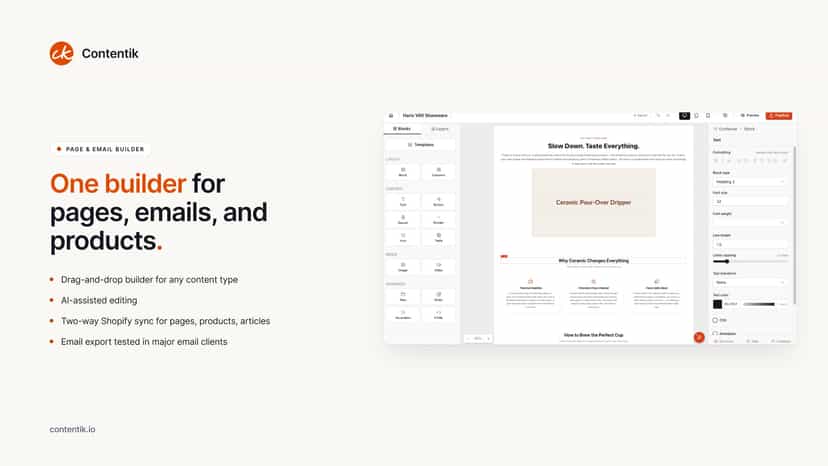 One builder for every marketing page and email.
